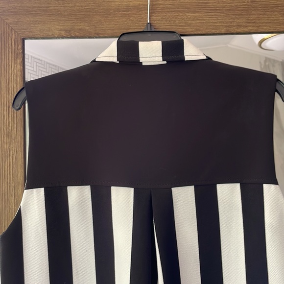 One Teaspoon Black and White Referee Striped Vest - Picture 9 of 10